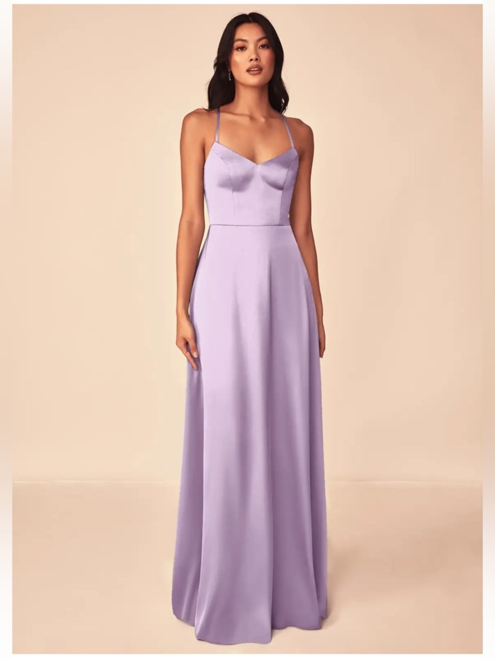 Azazie Lavender Spaghetti-Strap Maxi Dress
